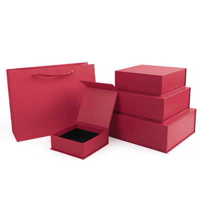Fabrication en gros de boîtes cadeaux magnétiques de haute qualité, emballage avec logo personnalisé, luxe, écologique, en carton, papier rouge, boîte à bijoux magnétique