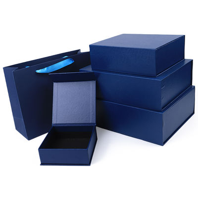 Fabrication de gros de haute qualité Magnétique Boîte cadeau Emballage Logo personnalisé Luxe Eco Friendly Carton papier bleu Magnétique Boîte à bijoux