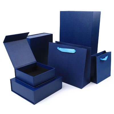 Fabrication de gros de haute qualité Magnétique Boîte cadeau Emballage Logo personnalisé Luxe Eco Friendly Carton papier bleu Magnétique Boîte à bijoux