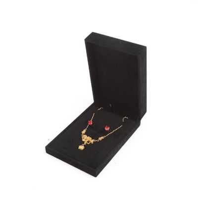 boîte à bijoux en velours carré noir haut de gamme pour bracelet Collier d'anneau d'emballage