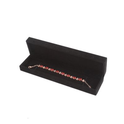 boîte à bijoux en velours carré noir haut de gamme pour bracelet Collier d'anneau d'emballage