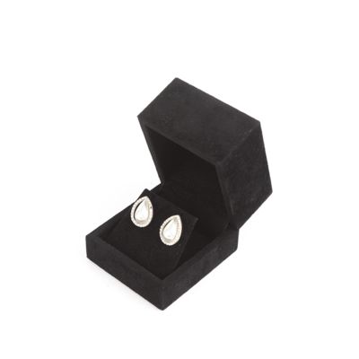 boîte à bijoux en velours carré noir haut de gamme pour bracelet Collier d'anneau d'emballage