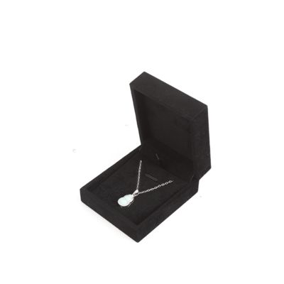 boîte à bijoux en velours carré noir haut de gamme pour bracelet Collier d'anneau d'emballage