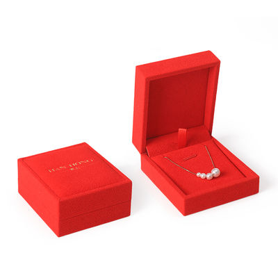 boîte à bijoux rouge carré en velours haut de gamme pour bracelet Collier bague emballage