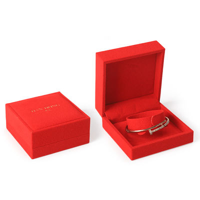 boîte à bijoux rouge carré en velours haut de gamme pour bracelet Collier bague emballage