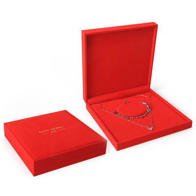 boîte à bijoux rouge carré en velours haut de gamme pour bracelet Collier bague emballage