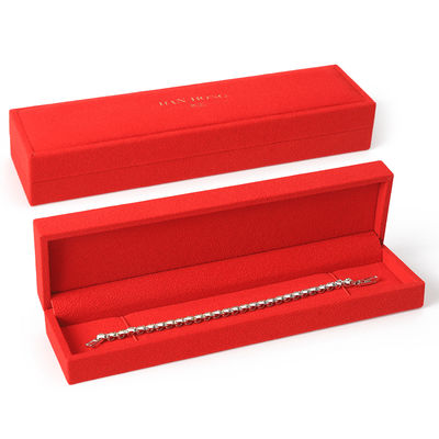 boîte à bijoux rouge carré en velours haut de gamme pour bracelet Collier bague emballage