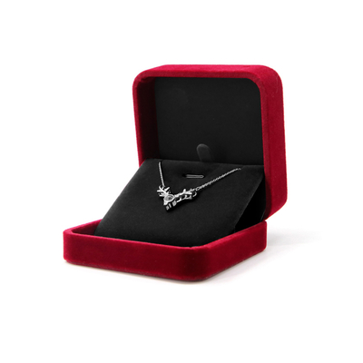 Boîte à bijoux en velours de luxe, boîte à bijoux carrée en velours rouge de luxe pour emballage de collier, bracelet et bague