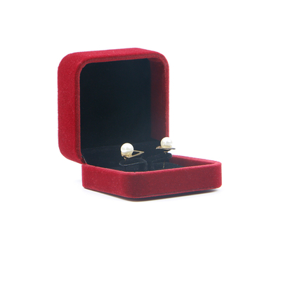 Boîte à bijoux en velours de luxe, boîte à bijoux carrée en velours rouge de luxe pour emballage de collier, bracelet et bague