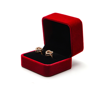 Boîte à bijoux en velours de luxe, boîte à bijoux carrée en velours rouge de luxe pour emballage de collier, bracelet et bague