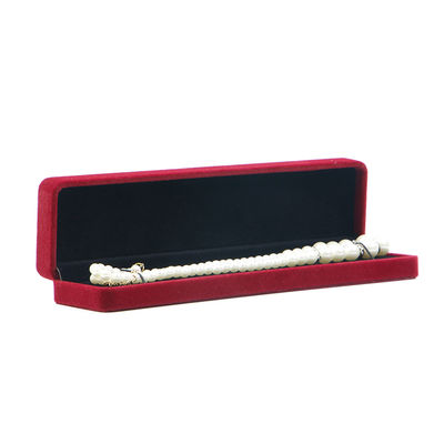 Boîte à bijoux en velours haut de gamme OEM ODM, logo personnalisable de luxe, boîte à bijoux en velours rouge