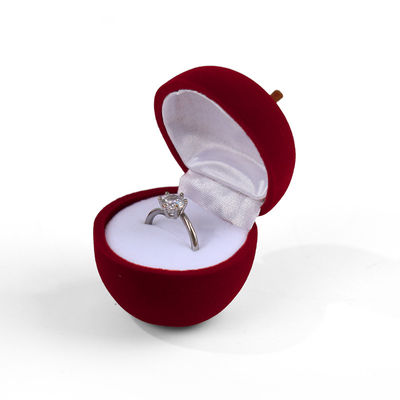 personnalisable personnalisé hign fin velours joaillerie rouge boîte d'anneau pour cadeau de Noël