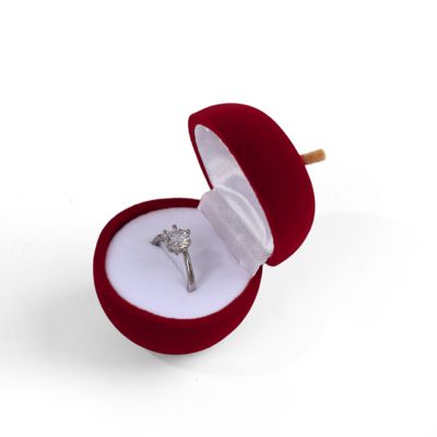 personnalisable personnalisé hign fin velours joaillerie rouge boîte d'anneau pour cadeau de Noël