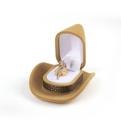 personnalisable personnalisé de qualité de velours cow-boy bijoux bague boîte pour les cadeaux de Noël