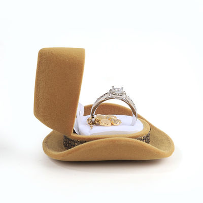 personnalisable personnalisé de qualité de velours cow-boy bijoux bague boîte pour les cadeaux de Noël