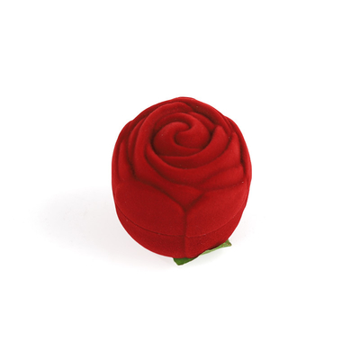 Boîte à bijoux personnalisable haut de gamme en forme de rose rouge en velours pour la Saint-Valentin