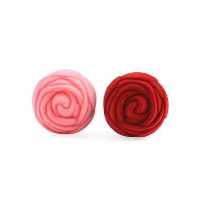 Boîte à bijoux personnalisable haut de gamme en forme de rose rouge en velours pour la Saint-Valentin