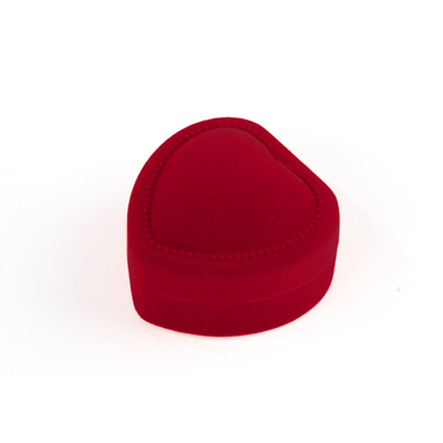 Boîte à bijoux rouge en velours en forme de cœur haut de gamme personnalisable pour la Saint-Valentin