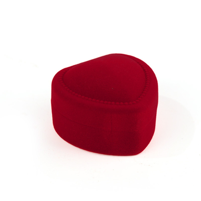 Boîte à bijoux rouge en velours en forme de cœur haut de gamme personnalisable pour la Saint-Valentin