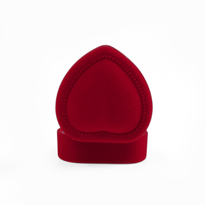 Boîte à bijoux rouge en velours en forme de cœur haut de gamme personnalisable pour la Saint-Valentin