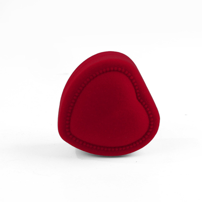 Boîte à bijoux rouge en velours en forme de cœur haut de gamme personnalisable pour la Saint-Valentin