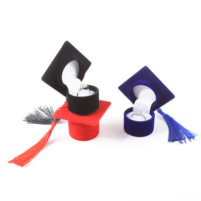 Boîte à bijoux en velours personnalisée de haute qualité avec mortier de cérémonie pour cadeaux de vacances