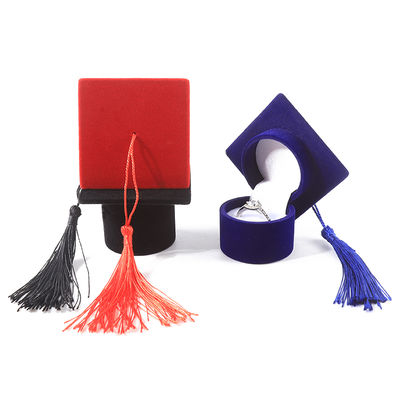 Boîte à bijoux en velours personnalisée de haute qualité avec mortier de cérémonie pour cadeaux de vacances