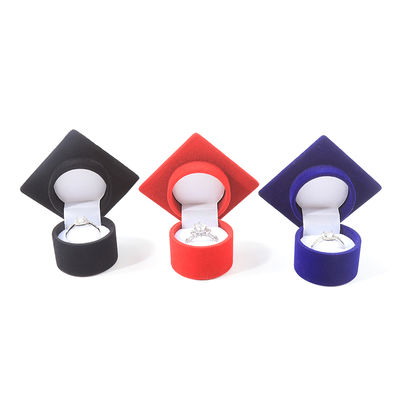 Boîte à bijoux en velours personnalisée de haute qualité avec mortier de cérémonie pour cadeaux de vacances