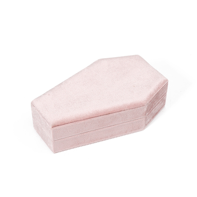 Boîte à bijoux de voyage en velours rose avec rangement personnalisé, OEM, boîte cadeau de Noël
