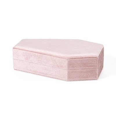 Boîte à bijoux de voyage en velours rose avec rangement personnalisé, OEM, boîte cadeau de Noël