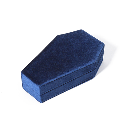 Boîte à bijoux de voyage OEM de Noël en velours bleu pour le rangement personnalisé des bijoux