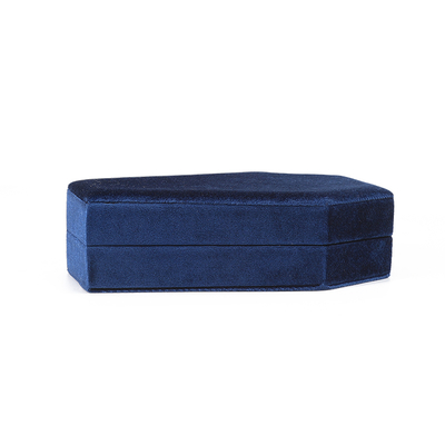 Boîte à bijoux de voyage OEM de Noël en velours bleu pour le rangement personnalisé des bijoux