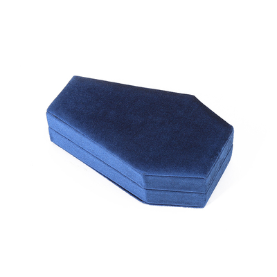 Boîte à bijoux de voyage OEM de Noël en velours bleu pour le rangement personnalisé des bijoux