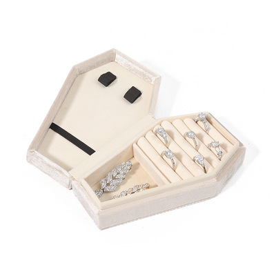 Organiseur personnalisé Stockage de velours blanc Jeux de boîte de voyage OEM bijoux de Noël boîte cadeau