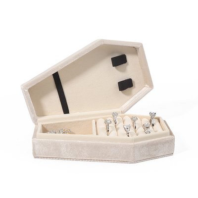 Organiseur personnalisé Stockage de velours blanc Jeux de boîte de voyage OEM bijoux de Noël boîte cadeau