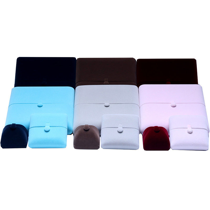 10*10*3cm Hanhong Logo personnalisé Joaillerie de luxe Boîte d'emballage Collier de velours Bague Bracelet Boucles d'oreilles
