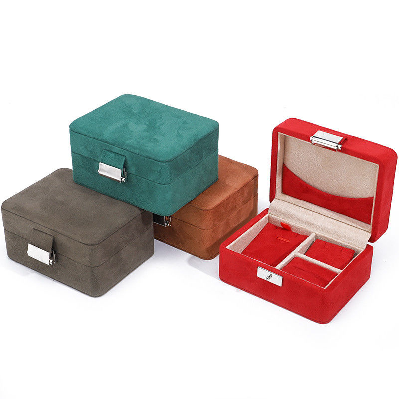 Boîte à bijoux en velours à logo personnalisé pour collier de voyage et rangement de bague