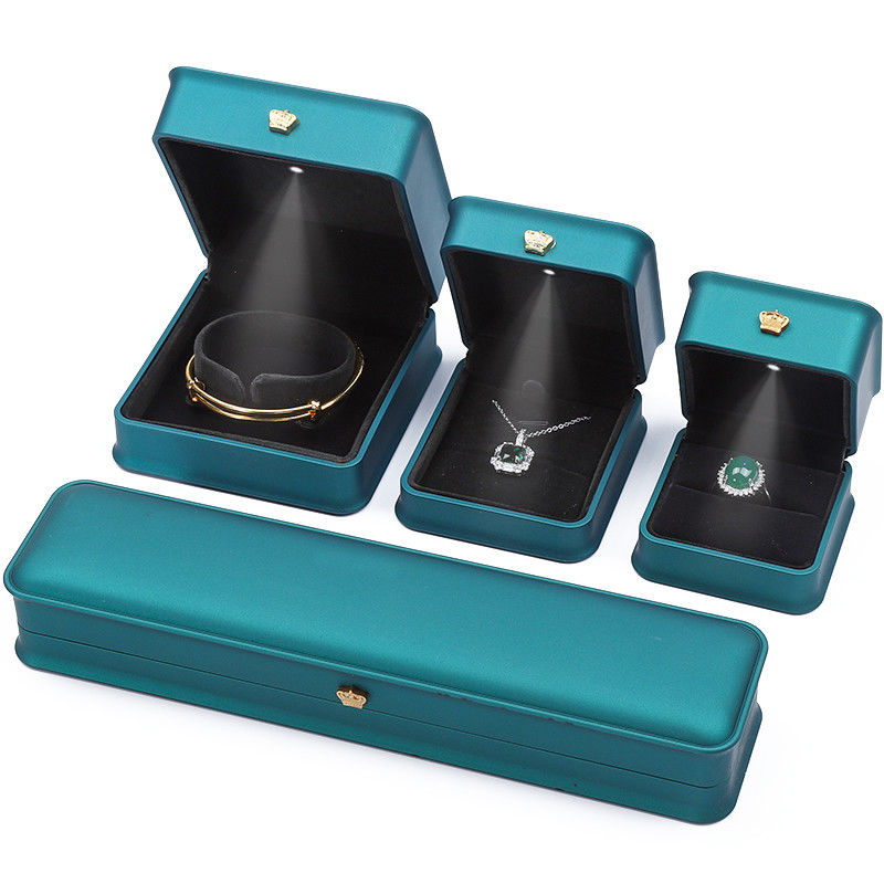 Boîte de bijoux à LED vert clair Pour le collier bracelet anneau boucles d'oreilles Taille personnalisée