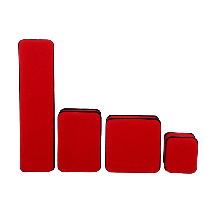 Boîte d'emballage de bijoux en velours rouge sur mesure à double couche pour bracelet Collier et anneau