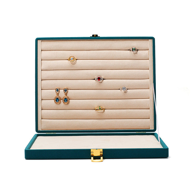 Boîte de rangement de bijoux portable personnalisée Boucles d'oreilles vertes Boucle d'oreille pour voyage