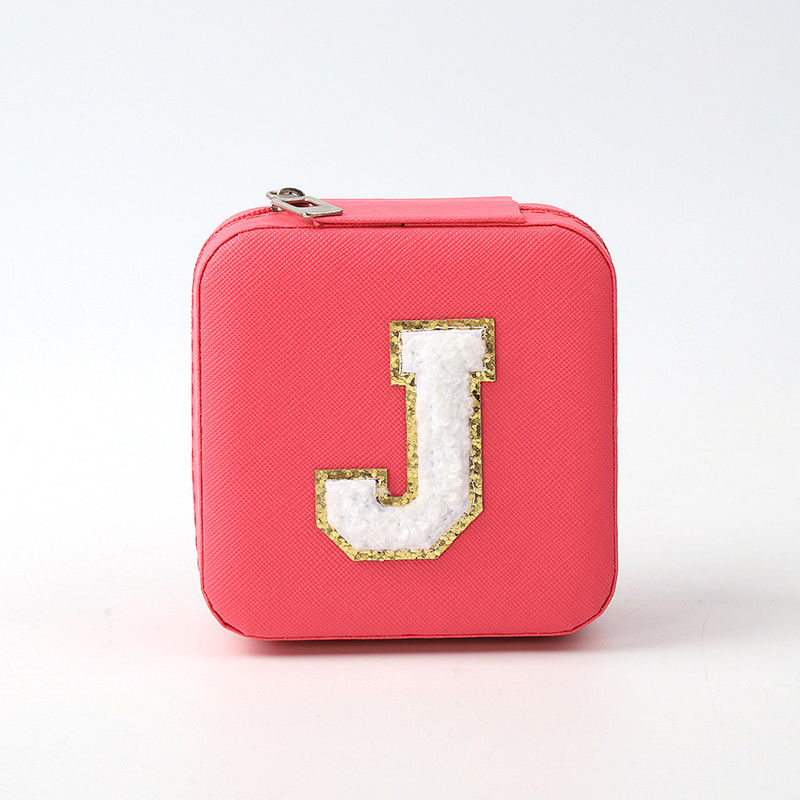 Coffret de rangement de bijoux de luxe pour cadeaux personnalisé Portable petit cuir rose rouge bijoux organisateur de voyage