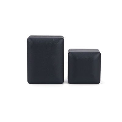 Boîte à bagues personnalisée Hanhong avec lumière 6,5*6,5*4,5 cm Taille cuir noir et matériau de velours
