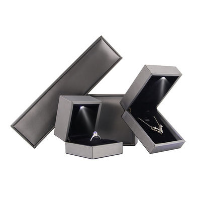 Package de bijoux pour Hanhong logo personnalisé luxe faux cuir argent LED boîte Contactez-nous
