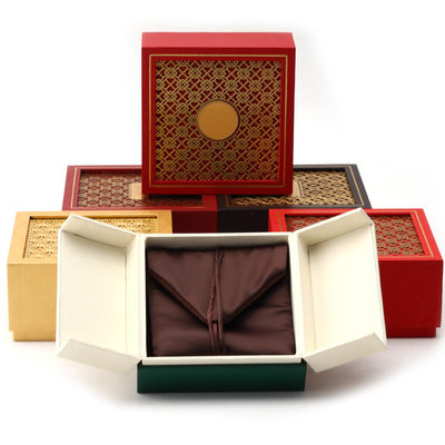 Boîte d'emballage de bijoux en papier carton de style ancien avec décor texturé