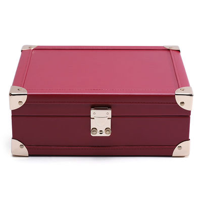 Protection de coin de luxe en cuir en poudre PU Organisation de stockage de bijoux avec miroir