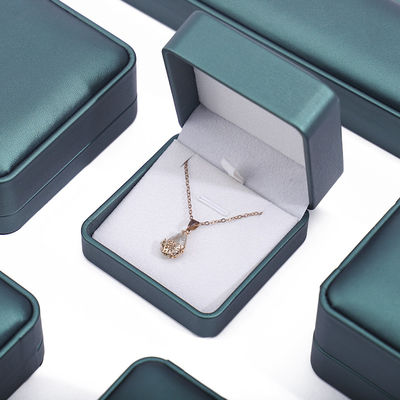 Vert foncé Noble faux cuir bijoux Casse de rangement Délicieux emballage de luxe