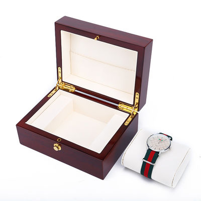 Boîte de rangement de montres de luxe en bois inoxydable OEM avec fermeture au bouton