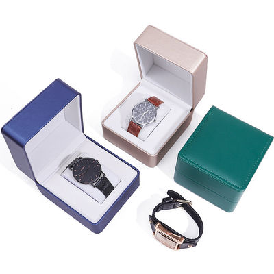 Coiffure en faux en cuir lisse, boîte de rangement de montres, confectionnée à la main, packaging chic et luxueux pour hommes