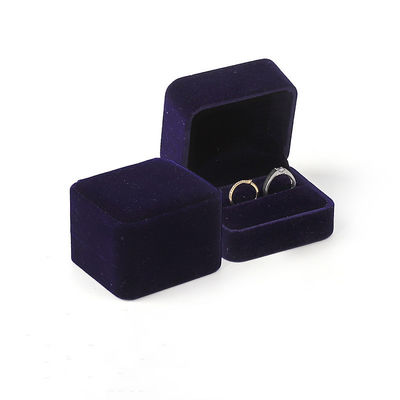 Taille personnalisée Boîte de bague de mariage double en velours Matériau intérieur