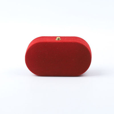 Boîte à bijoux de luxe personnalisée personnalisée Joaillerie en velours rouge Emballage Mariage Fiançailles Boîte à double anneau